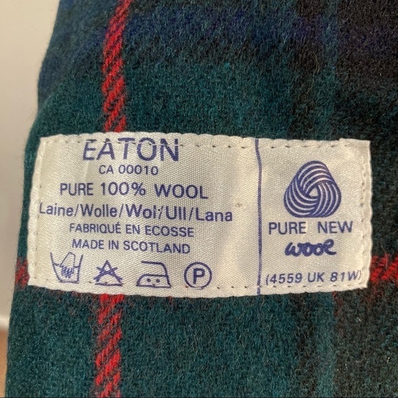 EATON Vintage Scarf Pure New Wool Made  in Scotland - Picture 3 of 3